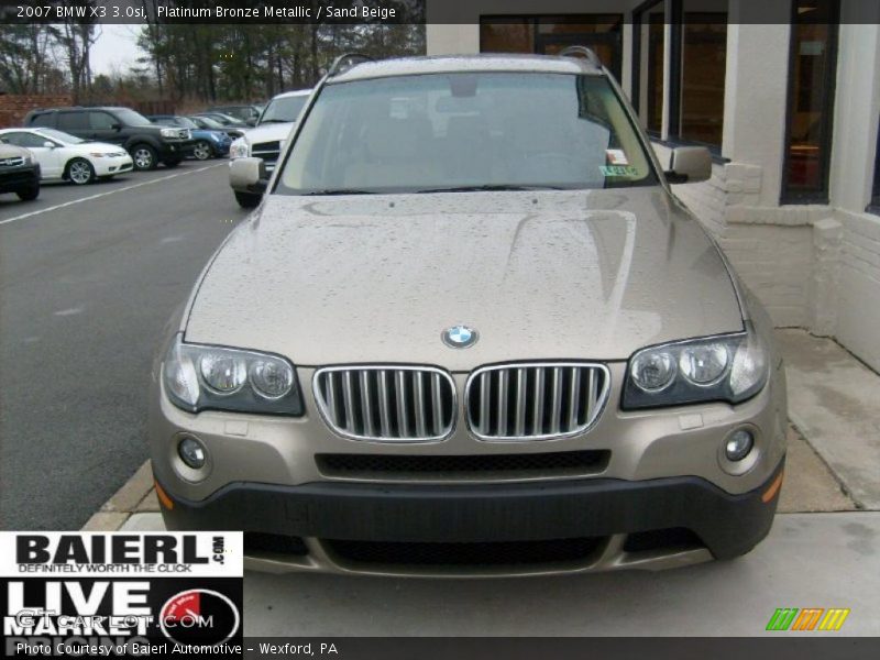 Platinum Bronze Metallic / Sand Beige 2007 BMW X3 3.0si