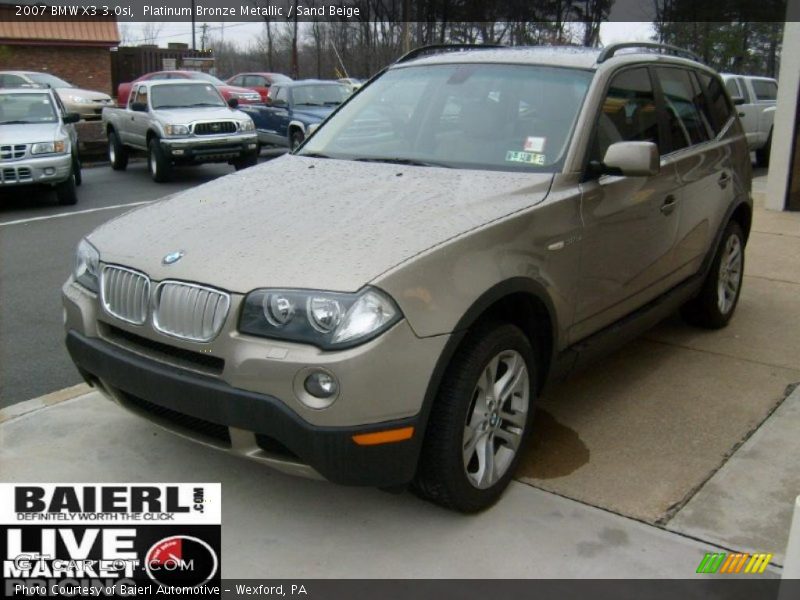 Platinum Bronze Metallic / Sand Beige 2007 BMW X3 3.0si