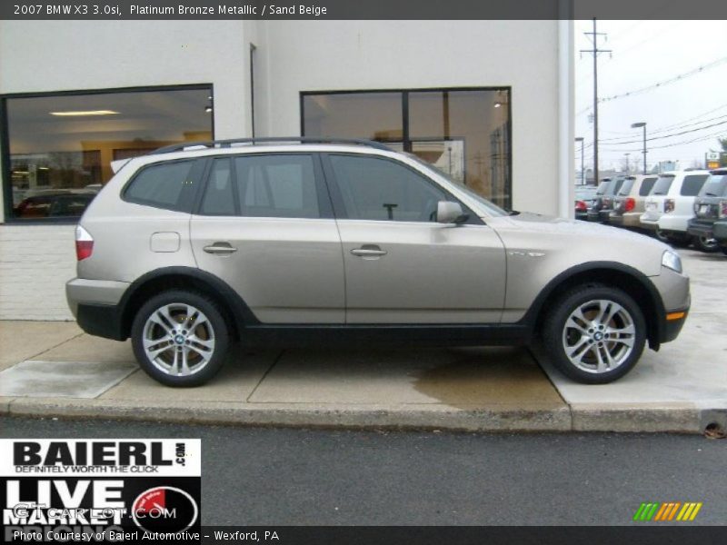 Platinum Bronze Metallic / Sand Beige 2007 BMW X3 3.0si
