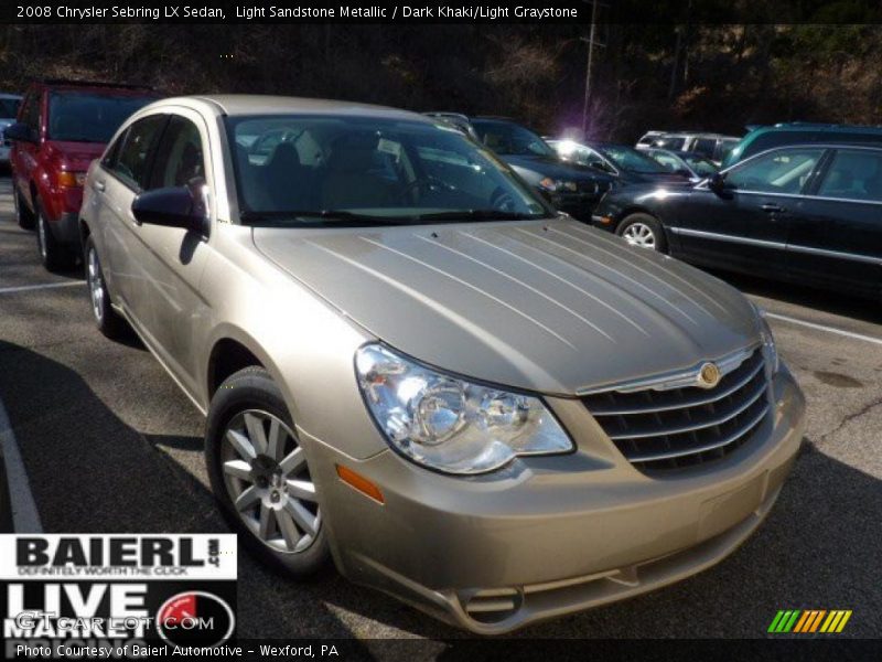 Light Sandstone Metallic / Dark Khaki/Light Graystone 2008 Chrysler Sebring LX Sedan