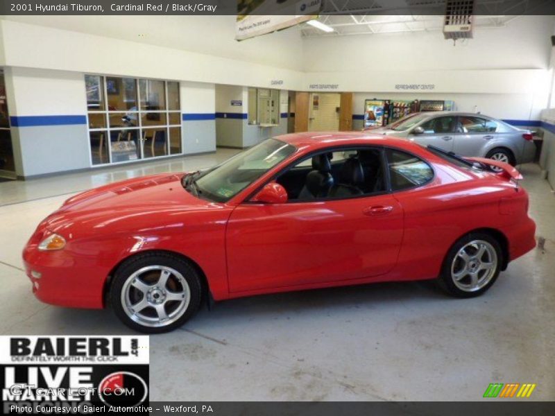 Cardinal Red / Black/Gray 2001 Hyundai Tiburon