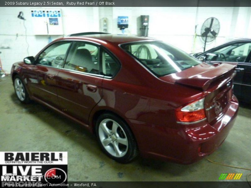 Ruby Red Pearl / Off Black 2009 Subaru Legacy 2.5i Sedan