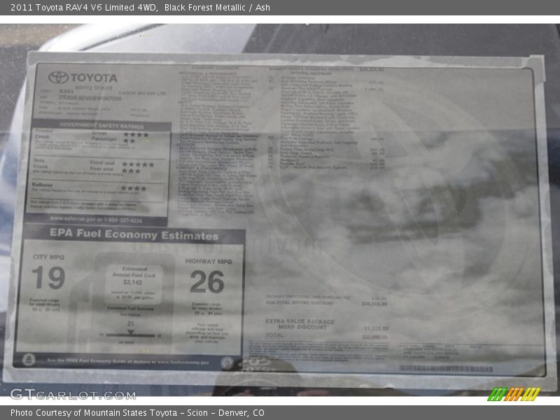 Black Forest Metallic / Ash 2011 Toyota RAV4 V6 Limited 4WD