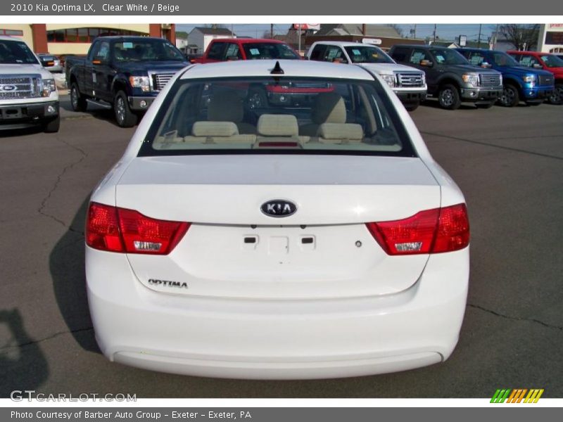Clear White / Beige 2010 Kia Optima LX