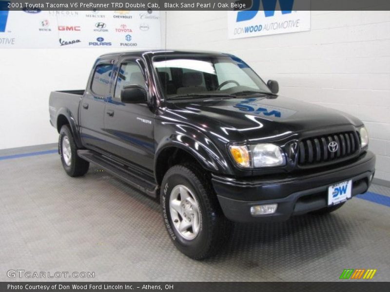 Black Sand Pearl / Oak Beige 2001 Toyota Tacoma V6 PreRunner TRD Double Cab