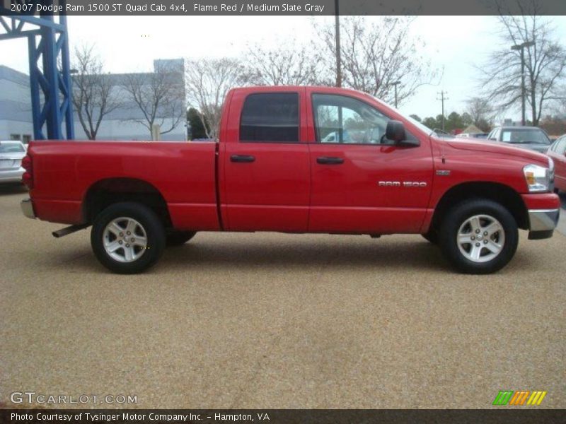 Flame Red / Medium Slate Gray 2007 Dodge Ram 1500 ST Quad Cab 4x4