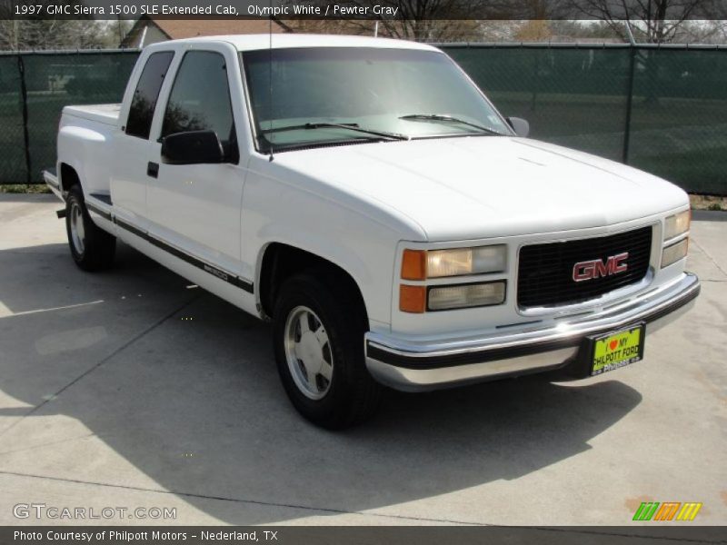 Olympic White / Pewter Gray 1997 GMC Sierra 1500 SLE Extended Cab