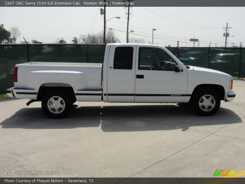 Olympic White / Pewter Gray 1997 GMC Sierra 1500 SLE Extended Cab