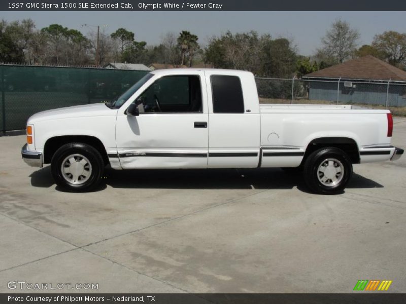 Olympic White / Pewter Gray 1997 GMC Sierra 1500 SLE Extended Cab