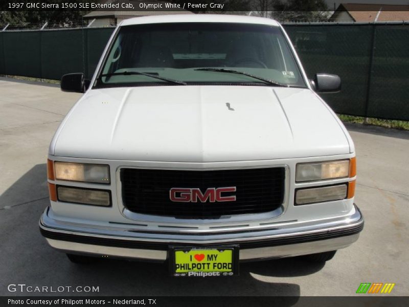 Olympic White / Pewter Gray 1997 GMC Sierra 1500 SLE Extended Cab