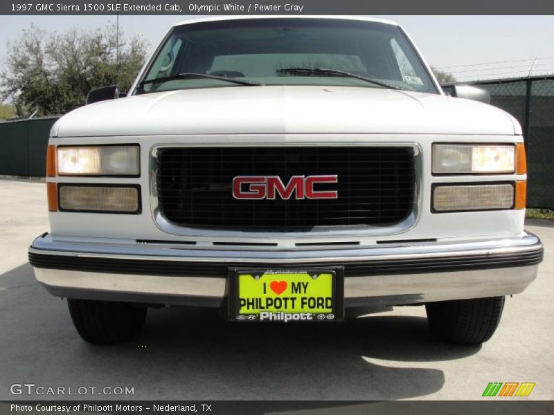 Olympic White / Pewter Gray 1997 GMC Sierra 1500 SLE Extended Cab