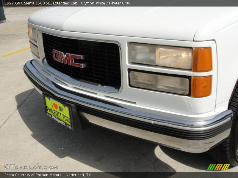 Olympic White / Pewter Gray 1997 GMC Sierra 1500 SLE Extended Cab