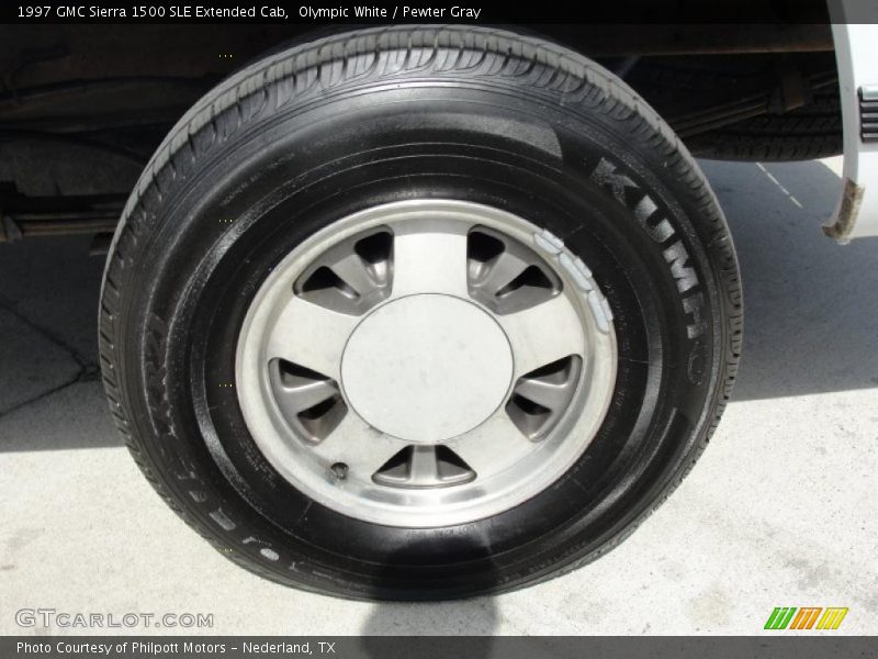Olympic White / Pewter Gray 1997 GMC Sierra 1500 SLE Extended Cab