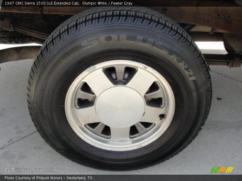 Olympic White / Pewter Gray 1997 GMC Sierra 1500 SLE Extended Cab