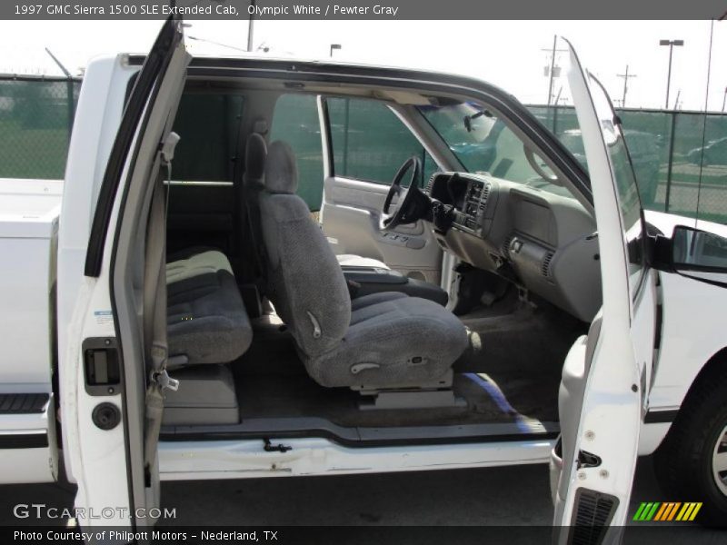 Olympic White / Pewter Gray 1997 GMC Sierra 1500 SLE Extended Cab