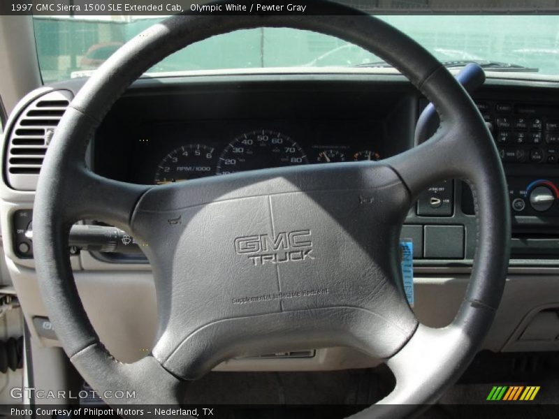 Olympic White / Pewter Gray 1997 GMC Sierra 1500 SLE Extended Cab