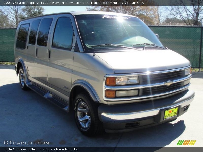 Light Pewter Metallic / Medium Gray 2001 Chevrolet Express 1500 Passenger Conversion Van