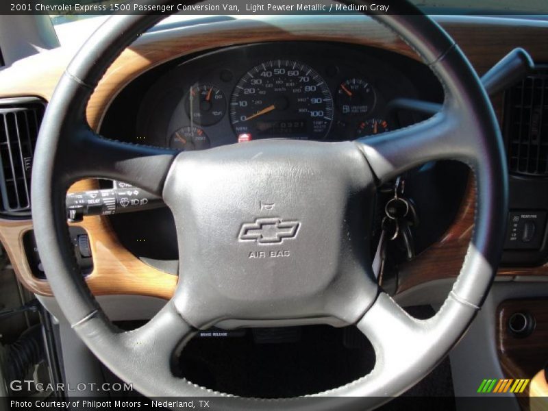Light Pewter Metallic / Medium Gray 2001 Chevrolet Express 1500 Passenger Conversion Van