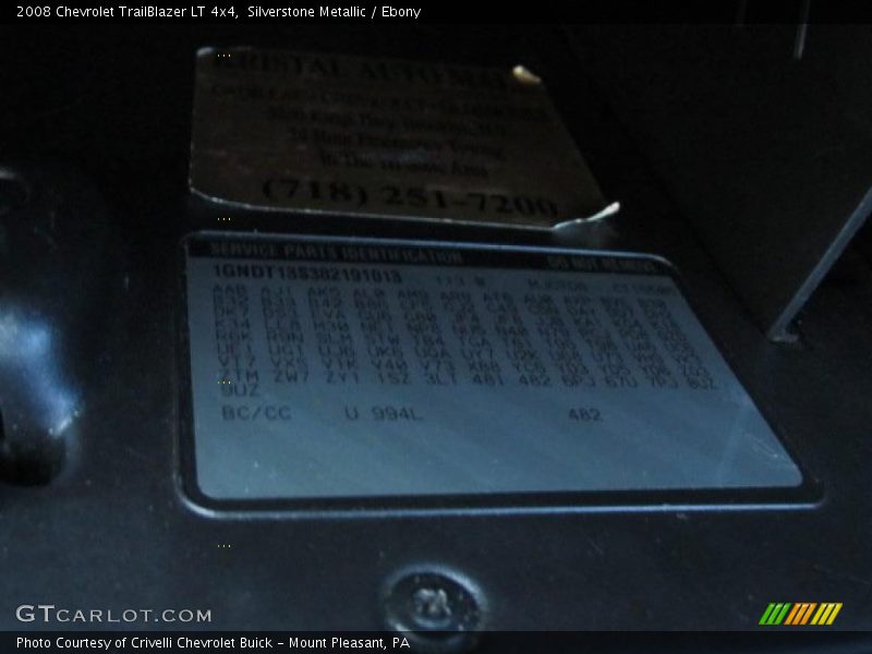 Silverstone Metallic / Ebony 2008 Chevrolet TrailBlazer LT 4x4