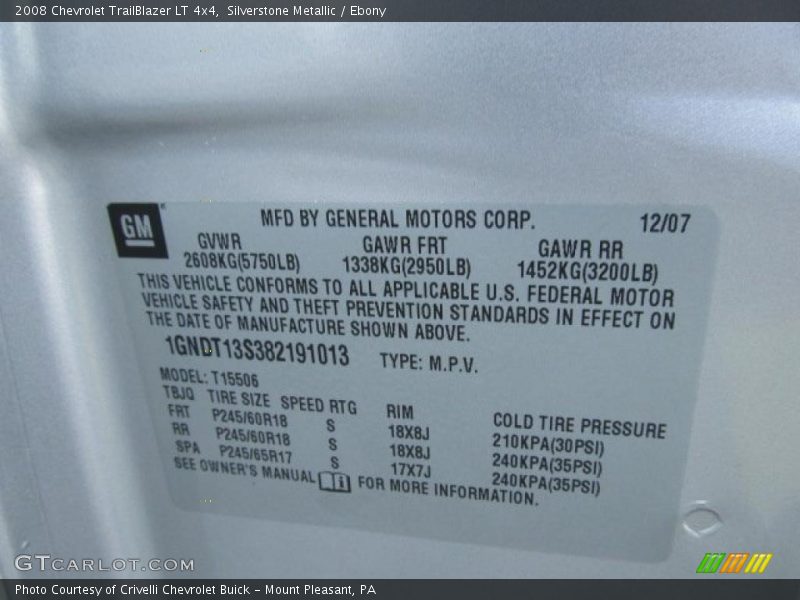 Silverstone Metallic / Ebony 2008 Chevrolet TrailBlazer LT 4x4