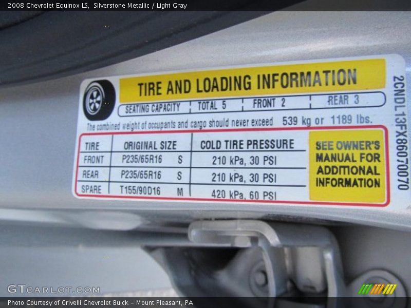 Silverstone Metallic / Light Gray 2008 Chevrolet Equinox LS