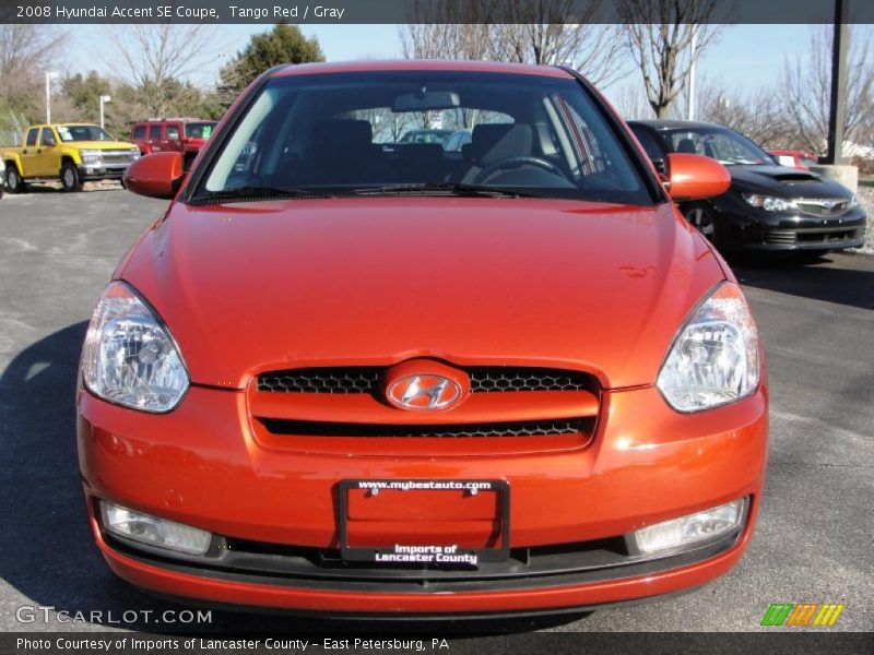 Tango Red / Gray 2008 Hyundai Accent SE Coupe
