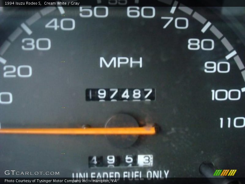Cream White / Gray 1994 Isuzu Rodeo S