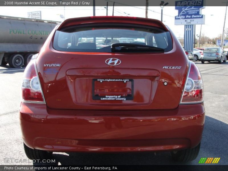 Tango Red / Gray 2008 Hyundai Accent SE Coupe