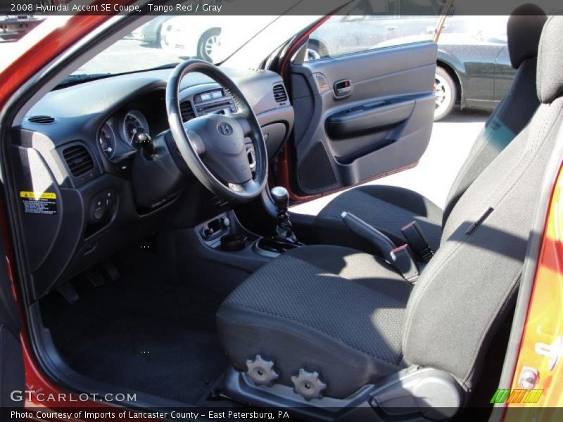 Tango Red / Gray 2008 Hyundai Accent SE Coupe