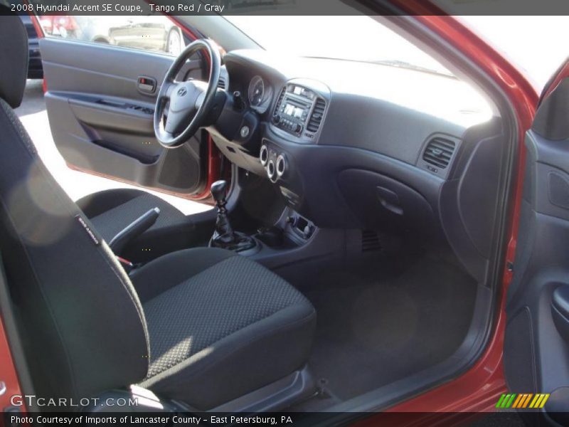 Tango Red / Gray 2008 Hyundai Accent SE Coupe