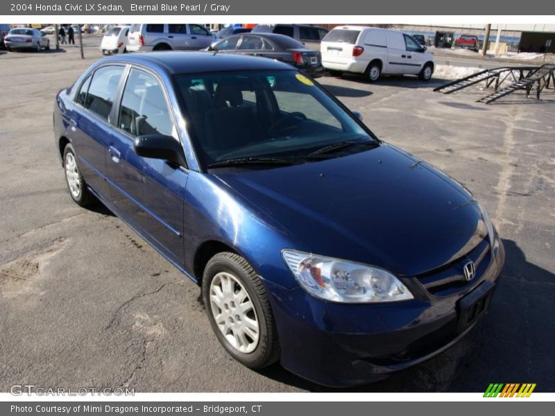 Eternal Blue Pearl / Gray 2004 Honda Civic LX Sedan
