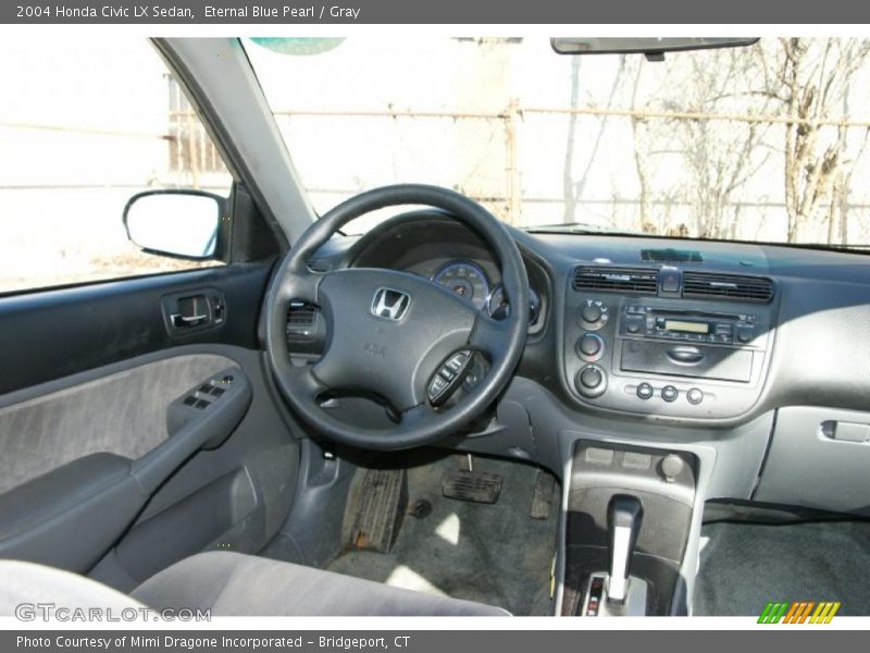 Eternal Blue Pearl / Gray 2004 Honda Civic LX Sedan