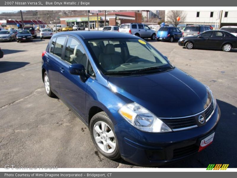 Blue Onyx Metallic / Beige 2007 Nissan Versa SL