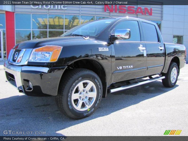 Galaxy Black / Charcoal 2011 Nissan Titan SV Heavy Metal Chrome Edition Crew Cab 4x4