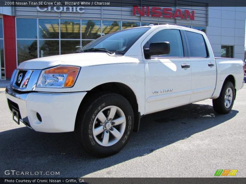 Blizzard White / Charcoal 2008 Nissan Titan SE Crew Cab