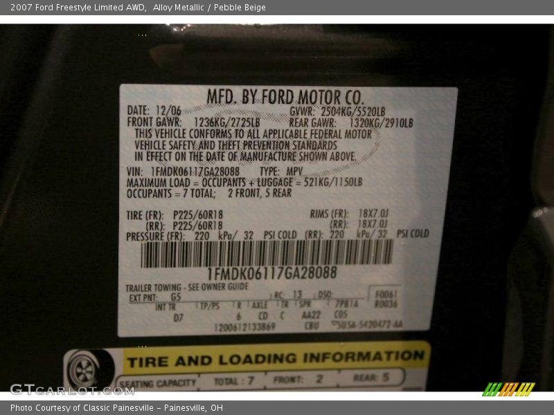 Alloy Metallic / Pebble Beige 2007 Ford Freestyle Limited AWD