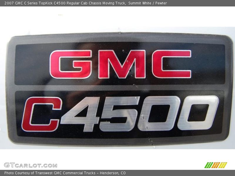 Summit White / Pewter 2007 GMC C Series TopKick C4500 Regular Cab Chassis Moving Truck