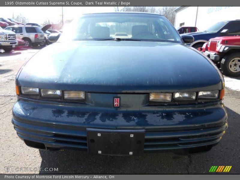 Dark Teal Metallic / Beige 1995 Oldsmobile Cutlass Supreme SL Coupe