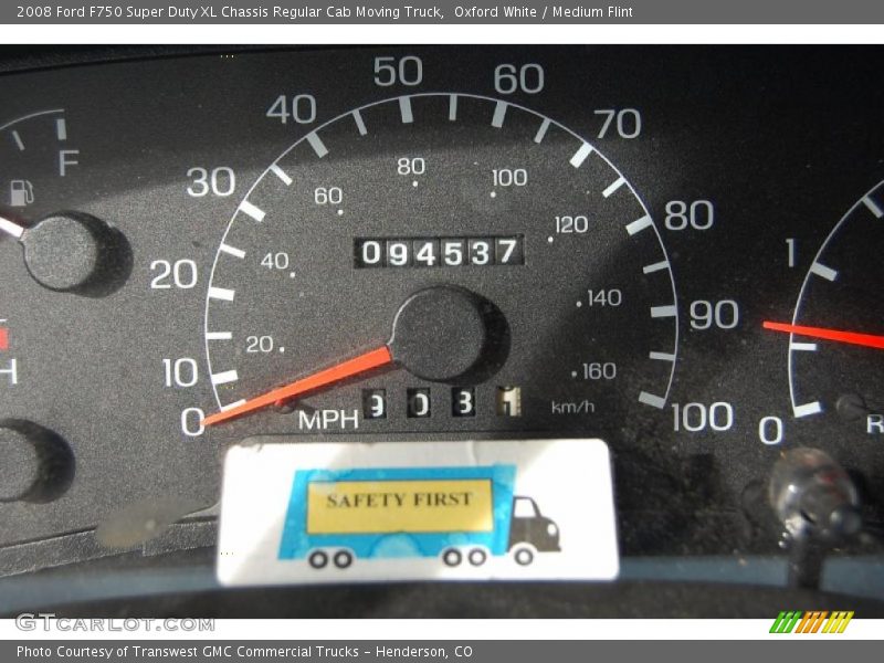 Oxford White / Medium Flint 2008 Ford F750 Super Duty XL Chassis Regular Cab Moving Truck