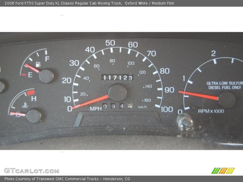 Oxford White / Medium Flint 2008 Ford F750 Super Duty XL Chassis Regular Cab Moving Truck