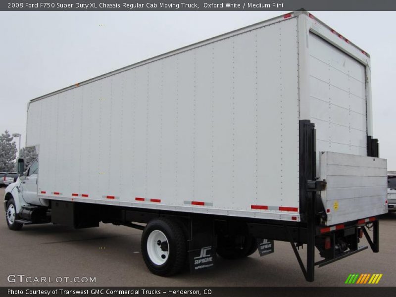 Oxford White / Medium Flint 2008 Ford F750 Super Duty XL Chassis Regular Cab Moving Truck