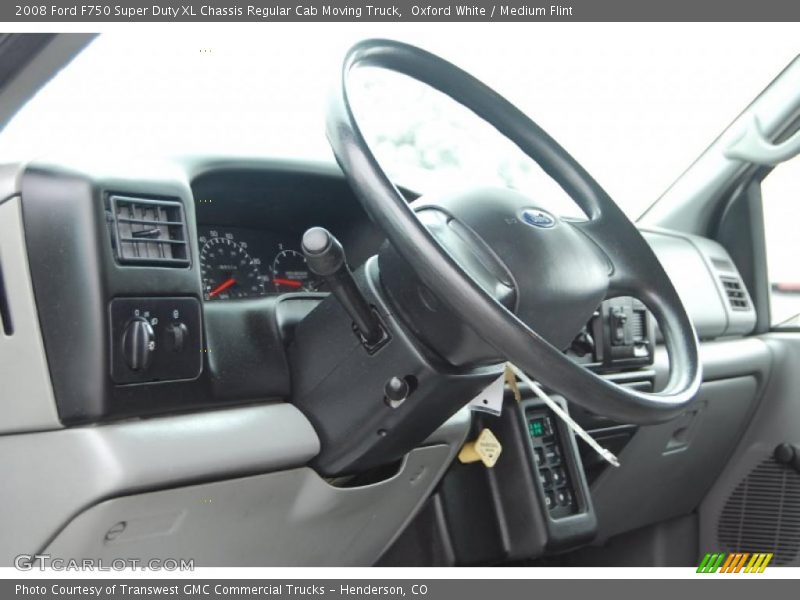 Oxford White / Medium Flint 2008 Ford F750 Super Duty XL Chassis Regular Cab Moving Truck