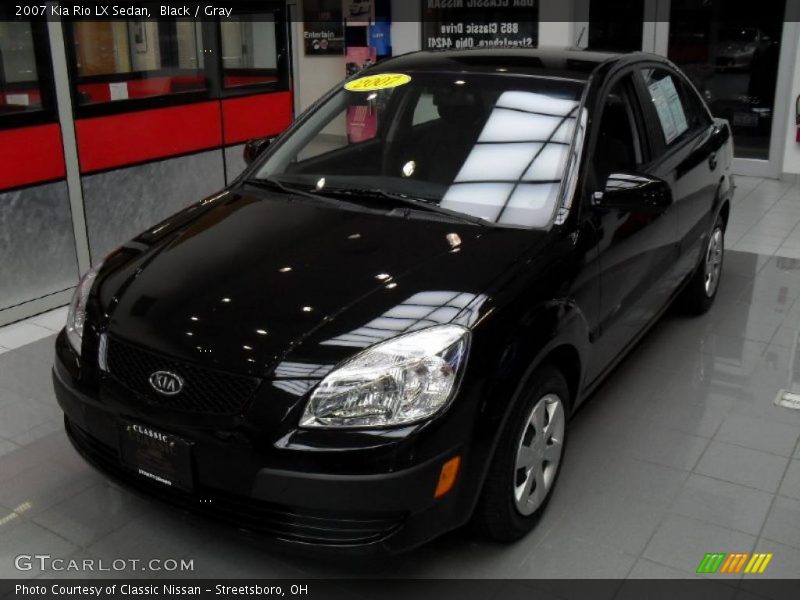 Black / Gray 2007 Kia Rio LX Sedan