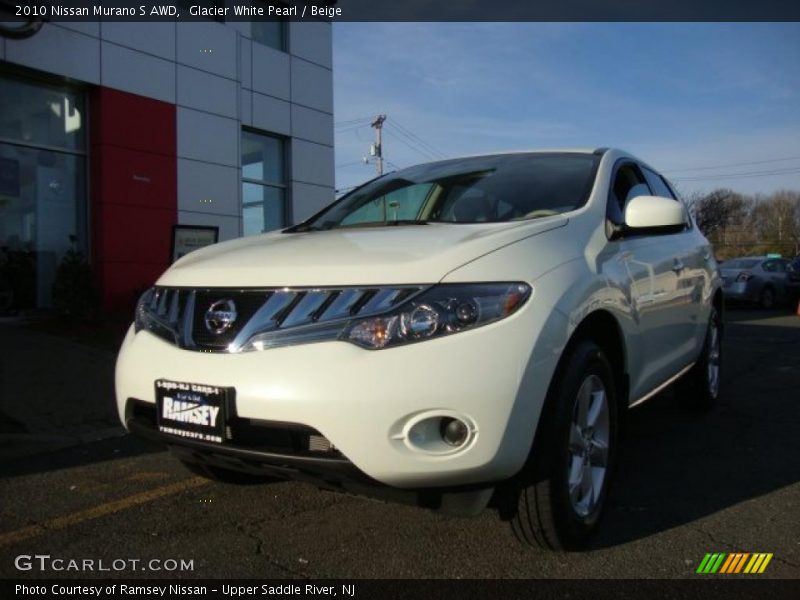 Glacier White Pearl / Beige 2010 Nissan Murano S AWD