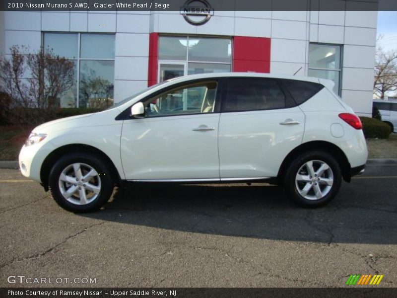 Glacier White Pearl / Beige 2010 Nissan Murano S AWD