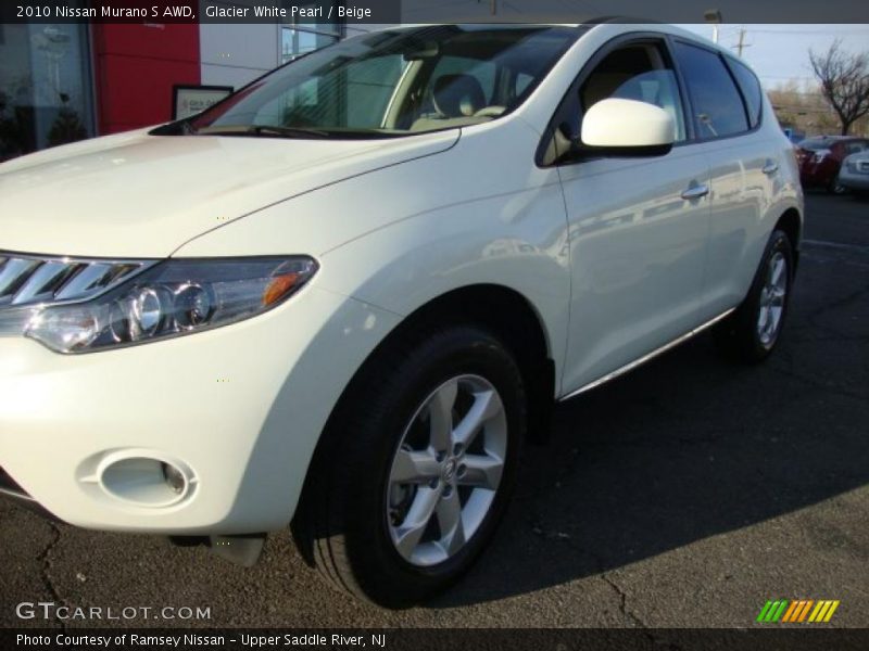 Glacier White Pearl / Beige 2010 Nissan Murano S AWD