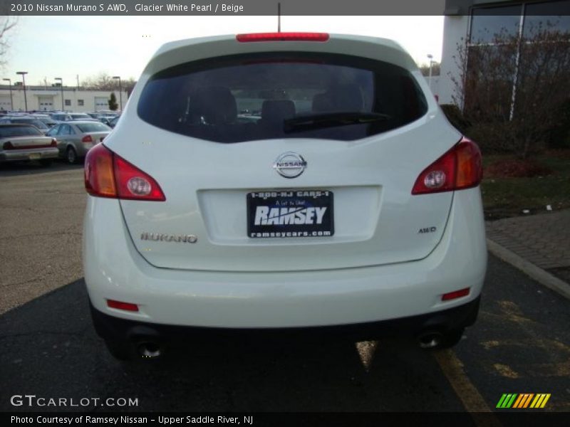Glacier White Pearl / Beige 2010 Nissan Murano S AWD