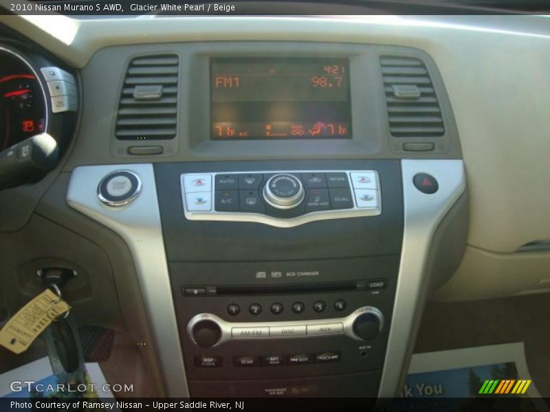 Glacier White Pearl / Beige 2010 Nissan Murano S AWD