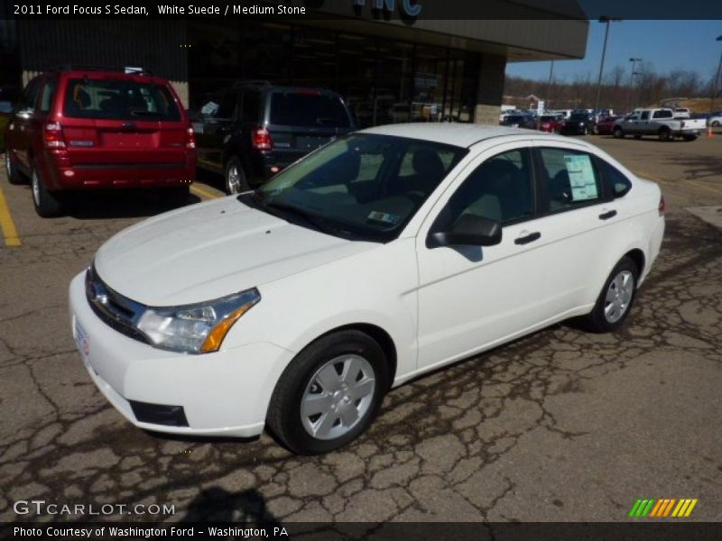 White Suede / Medium Stone 2011 Ford Focus S Sedan