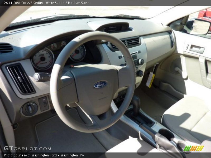 White Suede / Medium Stone 2011 Ford Focus S Sedan